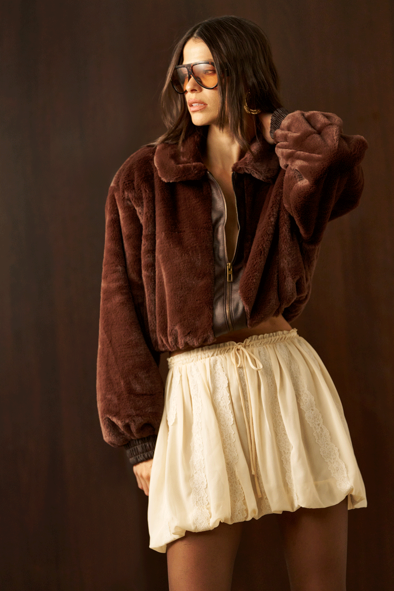 Jaqueta Bomber Peluciada Lucy | Inverno | Chuá Brand